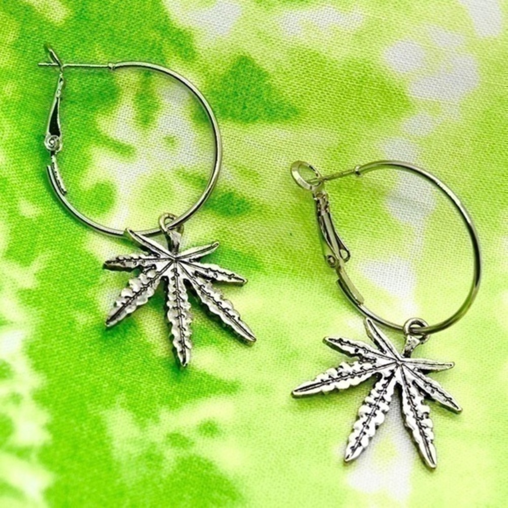 Weed Hoop Earrings